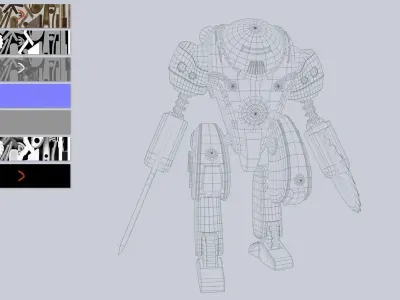 Steampunk mech Low-poly 3D model