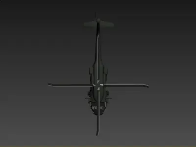3D model of a helicopter Low-poly 3D model