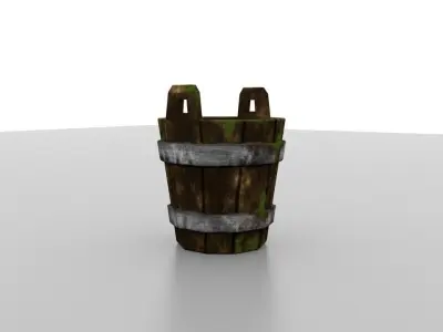 Bucket Moss wormed Low-poly 3D model