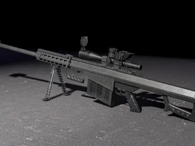 Barrett M82 Low-poly 3D model