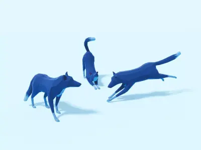 Wolf Low-Poly Low-poly 3D model