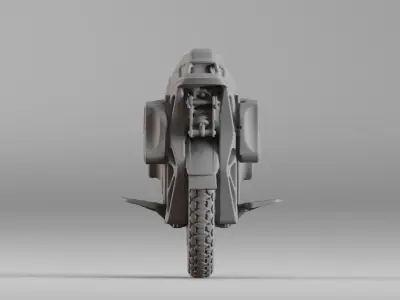001563 Unprocessed 3D scan of futuristic unicycle Free 3D model