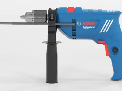 Bosch GSB 600 Corded Electric Impact Drill Low-poly 3D model