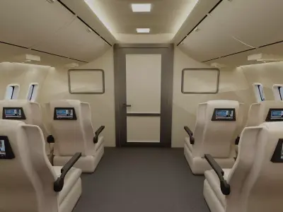 Cabin of aircraft Low-poly 3D model