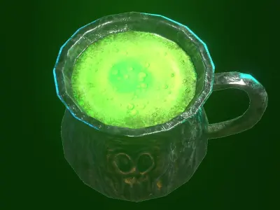 Stylize Iron Jug Free low-poly 3D model