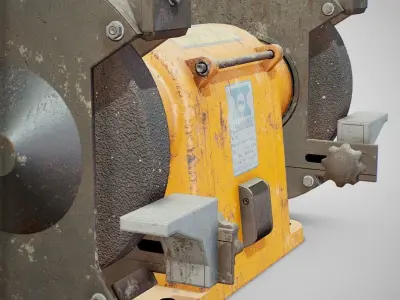 Bench Grinder - Hanning E6Z2-061 Dirty Low-poly 3D model