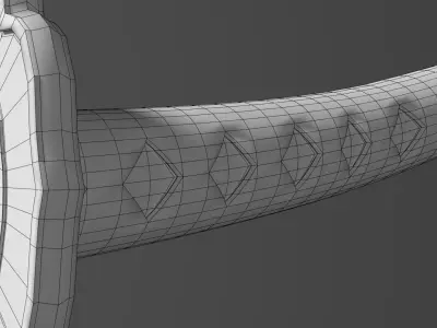 Katana samurai sword 3D model 6