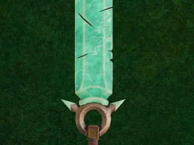 Jade Sword Low-poly 3D model