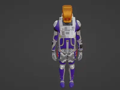 Robot Soldier - Assault Soldier Low-poly 3D model 17