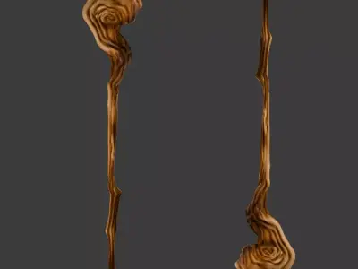 Oaken staff 3D model