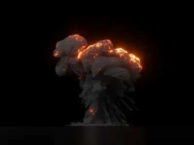 Oil Explosion VDB 3D Model 3D model