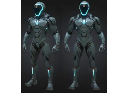 Futuristic Sci Fi Armored Soldier Low-poly 3D model