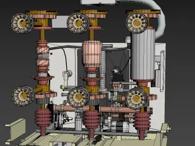 Ultra fine 10kV Switch gear Low-poly 3D model