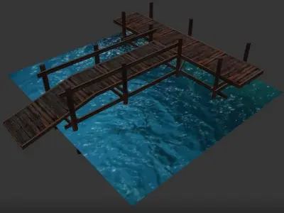 Fishing Dock Low-poly 3D model