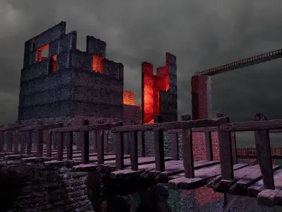 Ancient Fantasy Temple Ruins 4K Free 3D model
