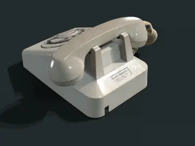 70s Retro Rotary Telephone Low-poly 3D model