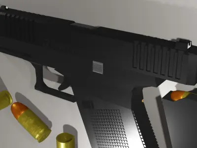 Glock 17 gen 5 low poly Low-poly 3D model