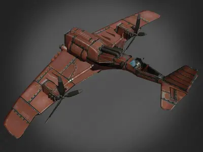 Cartoon Airplane Low-poly 3D model get