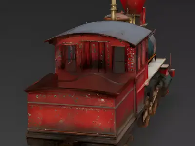 Realistic Rustic Wild West Steam Train 3D Model Low-poly 3D model