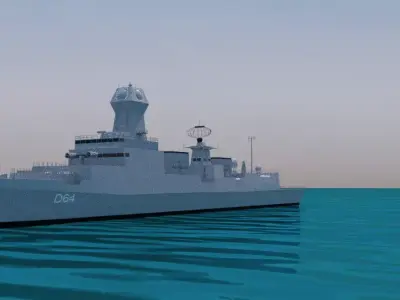 Indian Navy INS Kolkata class  destroyer Project 15A stealth Low-poly 3D model