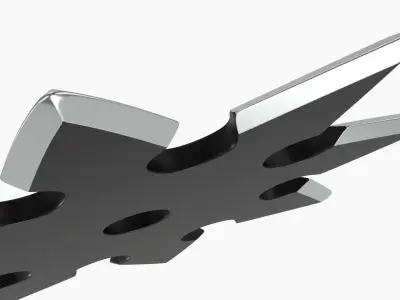 Shuriken ninja throwing knife 05 3D model