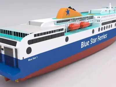 Blue Star 1 Low-poly 3D model