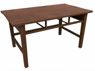 Pack of 6 Medieval Wooden Tables Low-poly 3D model