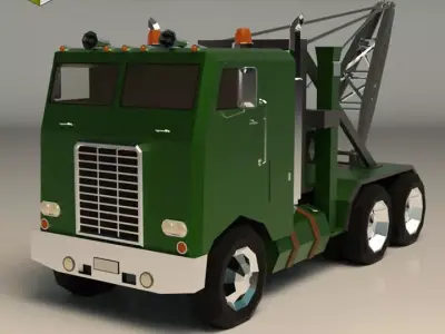 Low Poly Vintage Truck 04 Low-poly 3D model