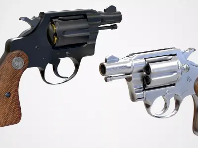 Colt cobra revolver Low-poly 3D model