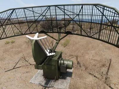 Radar radio antenna Low-poly 3D model