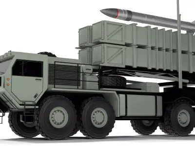 MIM 104 Patriot Air Defense Missile System Truck Launcher 3D model
