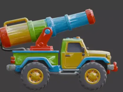 Summer Party Water Blaster Truck 3D Model Low-poly 3D model