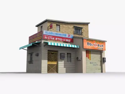 Japanese House x19 Low-poly 3D model