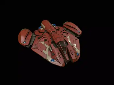 Fighter Spacecrafts Collection Low-poly 3D model