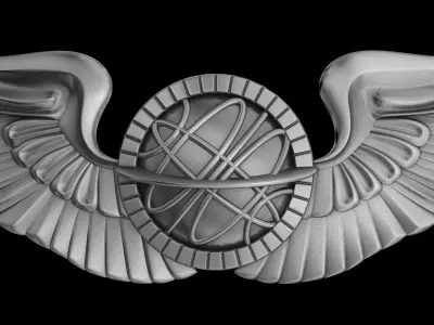 US Army Air Force Navigator Wings Badge 3D model