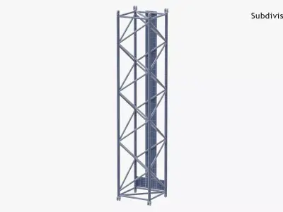 Crane L Intermediate Section 12m Blue 3D model