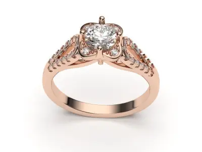 solitaire with ring sizes  8 part S48 3D print model