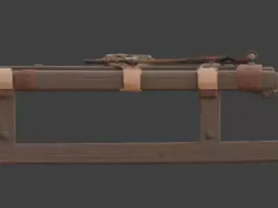 Viking Wooden Sled 3D Model v01 Low-poly 3D model