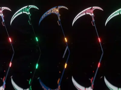Sci-Fi Scythe 3D model Low-poly 3D model
