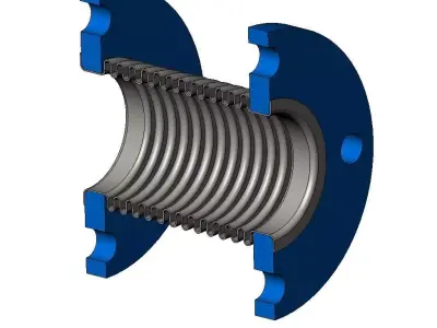 Junta de Expansao Flangeada MODELO CAD Low-poly 3D model