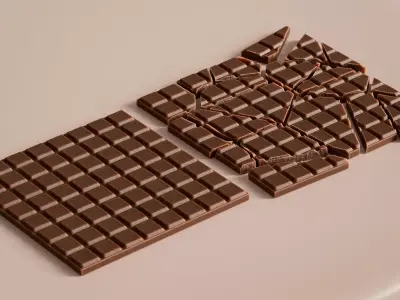 Realistic Dark and White Chocolate Bar 3D model