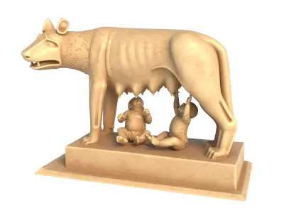 Capitoline Wolf Low-poly 3D model