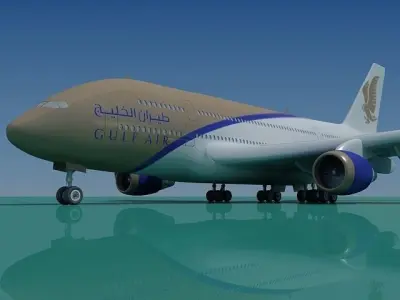 Gluf Air Airbus A380 3D model