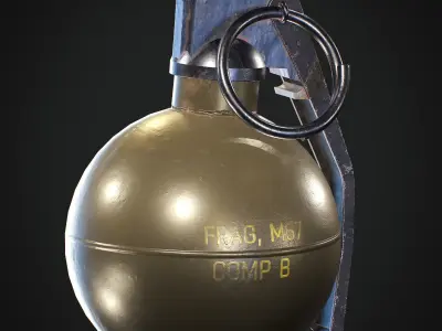 Frag Grenade Low-poly 3D model shop