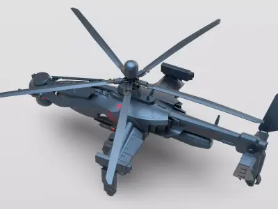 Futuristic Attack Drone Helicopter   3D model