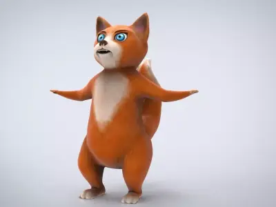 CARTOON CAT Low-poly 3D model buy