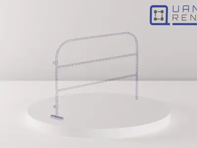 Construction site barrier 001 Low-poly 3D model