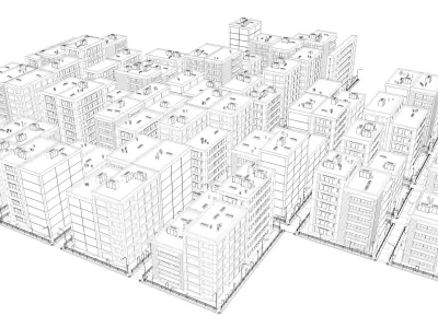 Buildings City building industrial park commercial housing 3D model V18