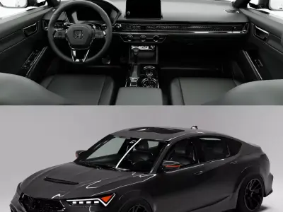 Acura TLX Type S 3D Model Fully Rigged Textured Blender Car 3D model