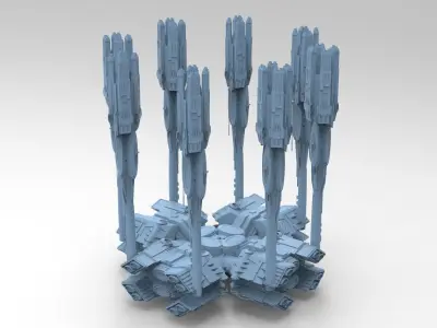 Dark Elven Sci-Fi floor 4 3D model